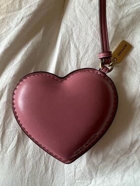 COACH Heart Puffy Bag Charm in Peony (Pink)